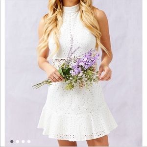 Altar’d State White Eyelet Brienne Dress, Small